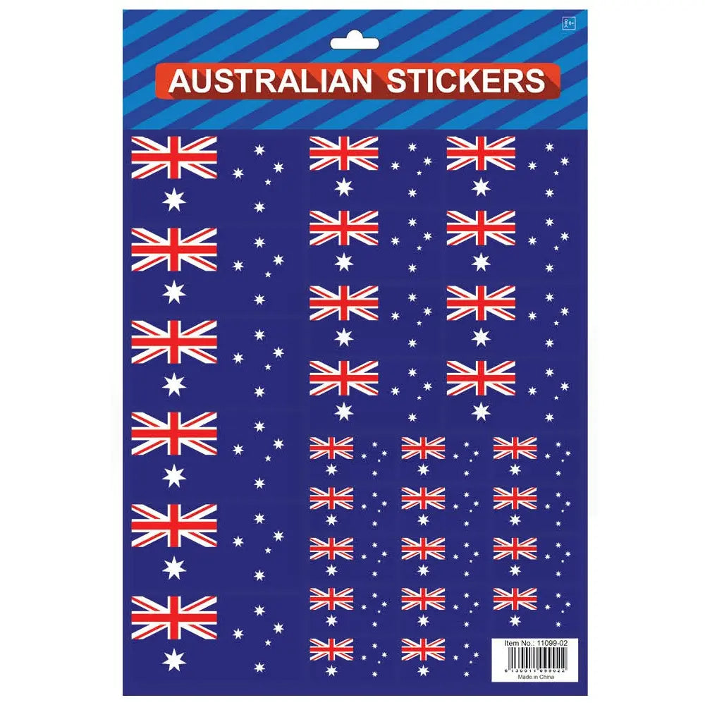 Australian Flags Stickers Assorted (1 Sheet) Australia Day