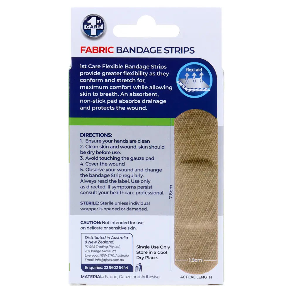 Fabric Bandage Strips 30pk 7.6cm x 1.9cm Flexible