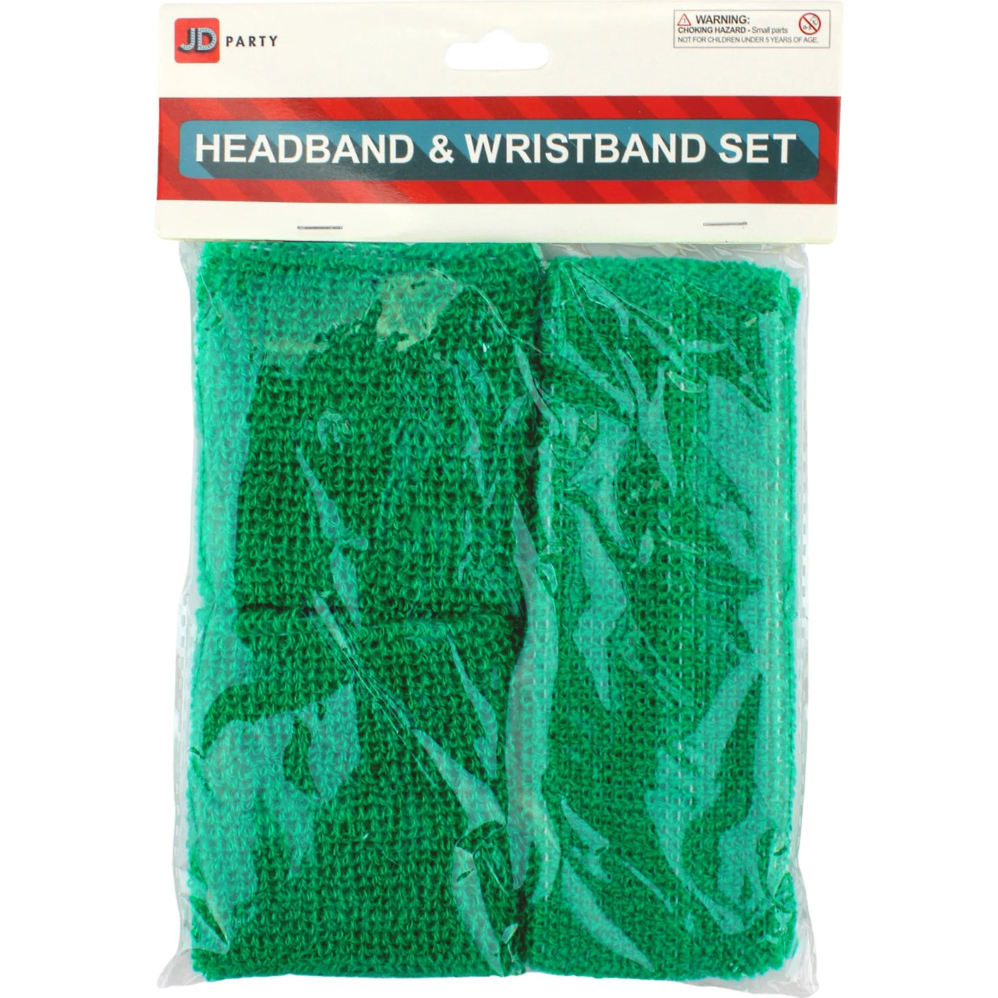 Emerald Green 80's Cotton Wristbands Headband Sweatbands Set