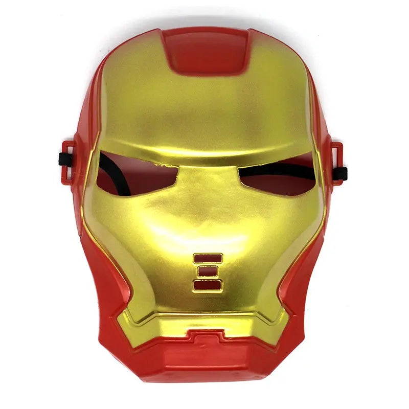 Red & Gold Iron Hero Plastic Mask