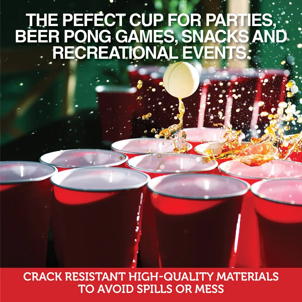 American Style Large Red Plastic Party Cups 450ml 10pcs
