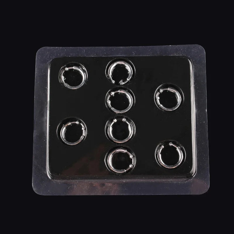 Fake Body Piercing 8pcs Nose Lips Eyebrows Ears Rings