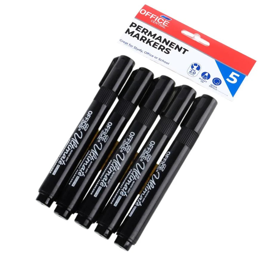 Black Permanent Markers 180pcs Bullet Tips - Bulk Pack