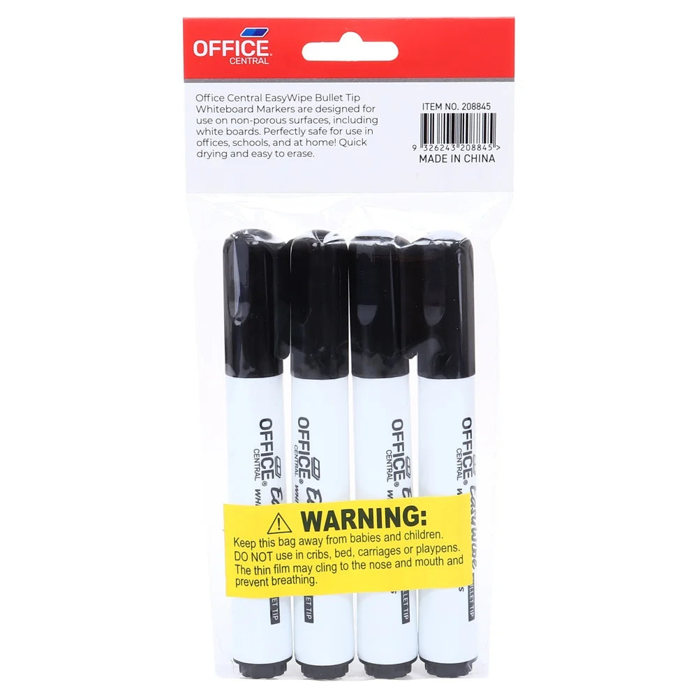 Whiteboard Markers 144pcs Black Ink Colour Bullet Tips - Bulk Pack
