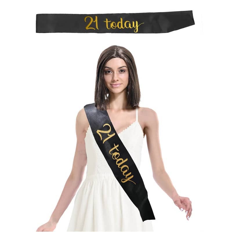 21 Today" 21st Birthday Black Gold Satin Sash - NextParty 21 Today" 21st Birthday Black Gold Satin Sash - NextParty