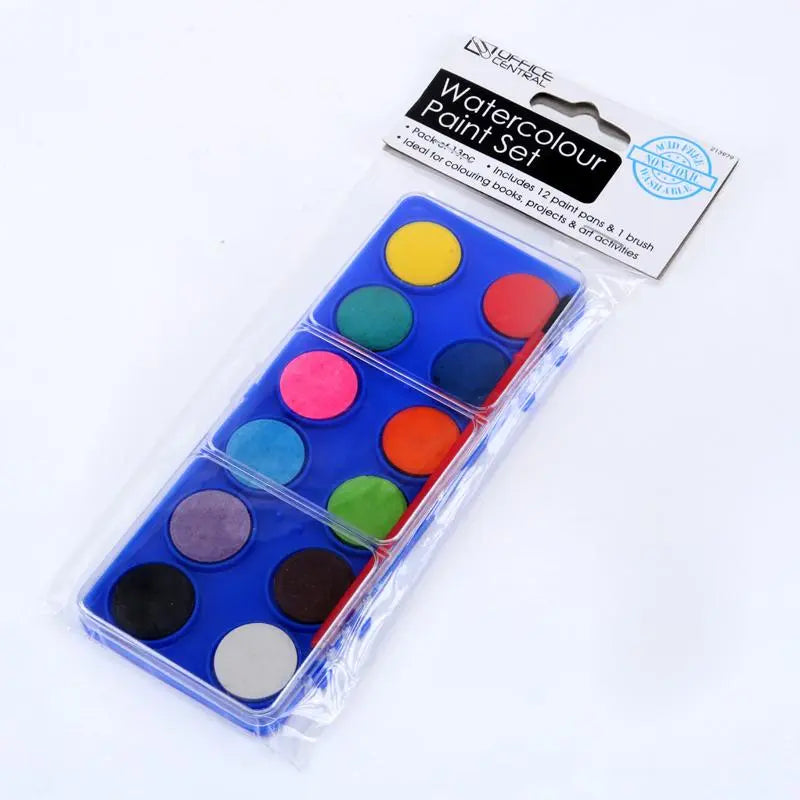 Watercolour Paint Set With Brush (12 Colours)