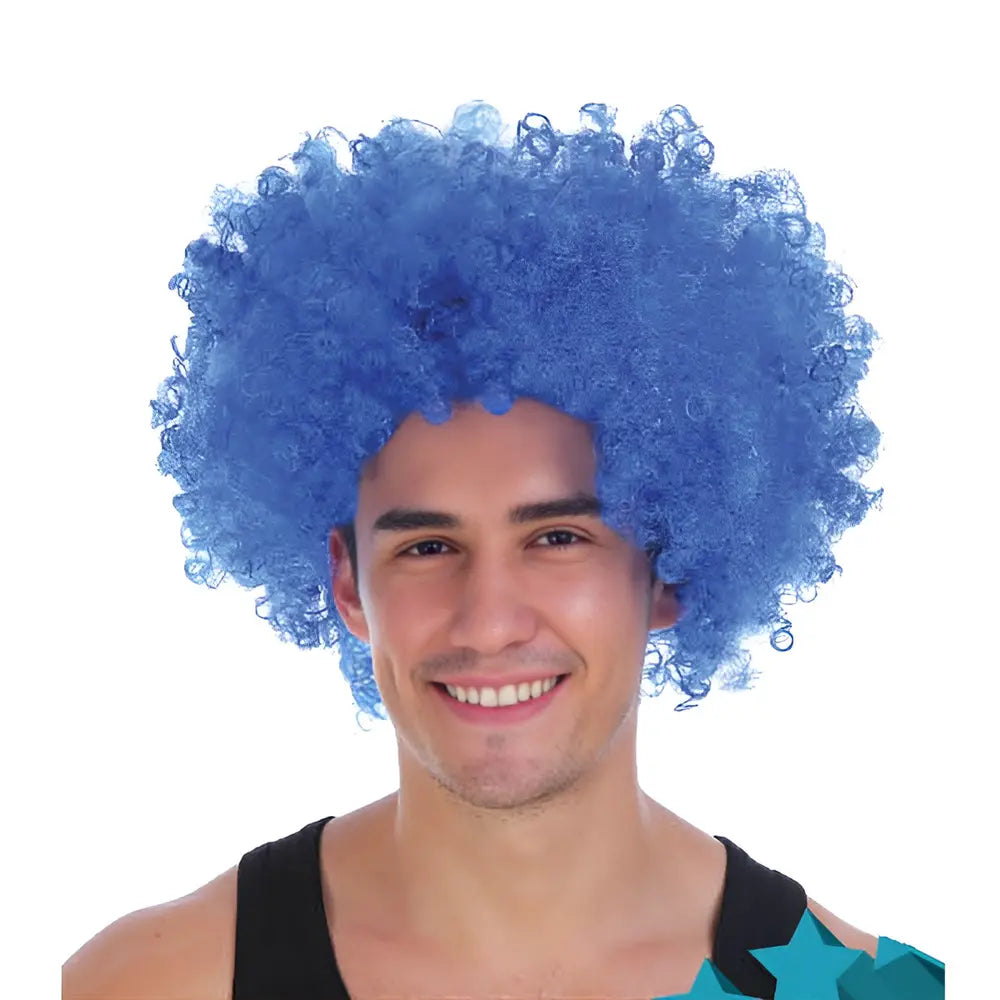 Blue Afro Wig 70's