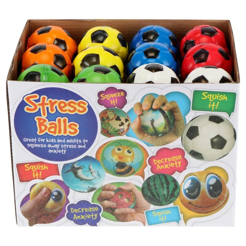 Squeeze Me Soccer Stress Relief Balls 6.3cm 36pcs - Bulk Pack