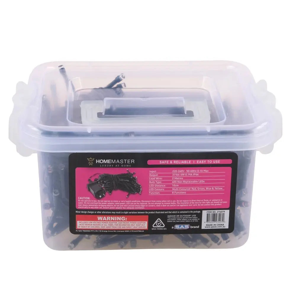 400 Multicolour LED Fairy Lights 42M Total Length 8 Functions