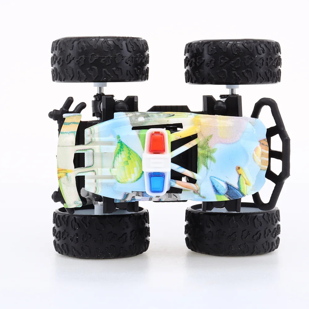 4 Friction Monster Trucks 4WD 8.5 x 8 x 7.5cm White Black Blue Grey