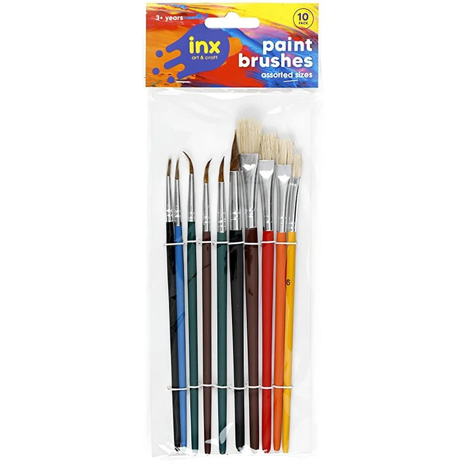 Artist Paint Brushes Set 10pcs Assorted Sizes