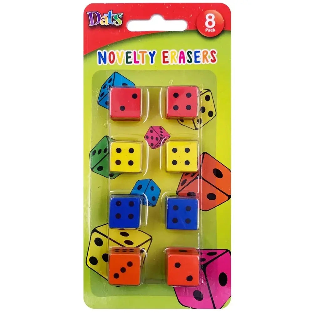 Dice Shaped Erasers 8pk