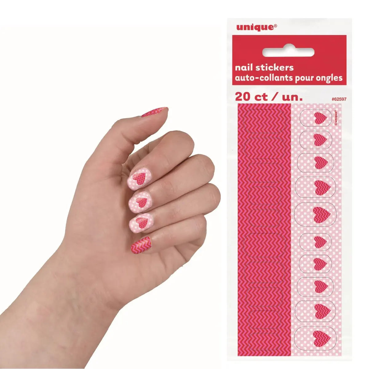 Love Hearts Nail Stickers 20pcs