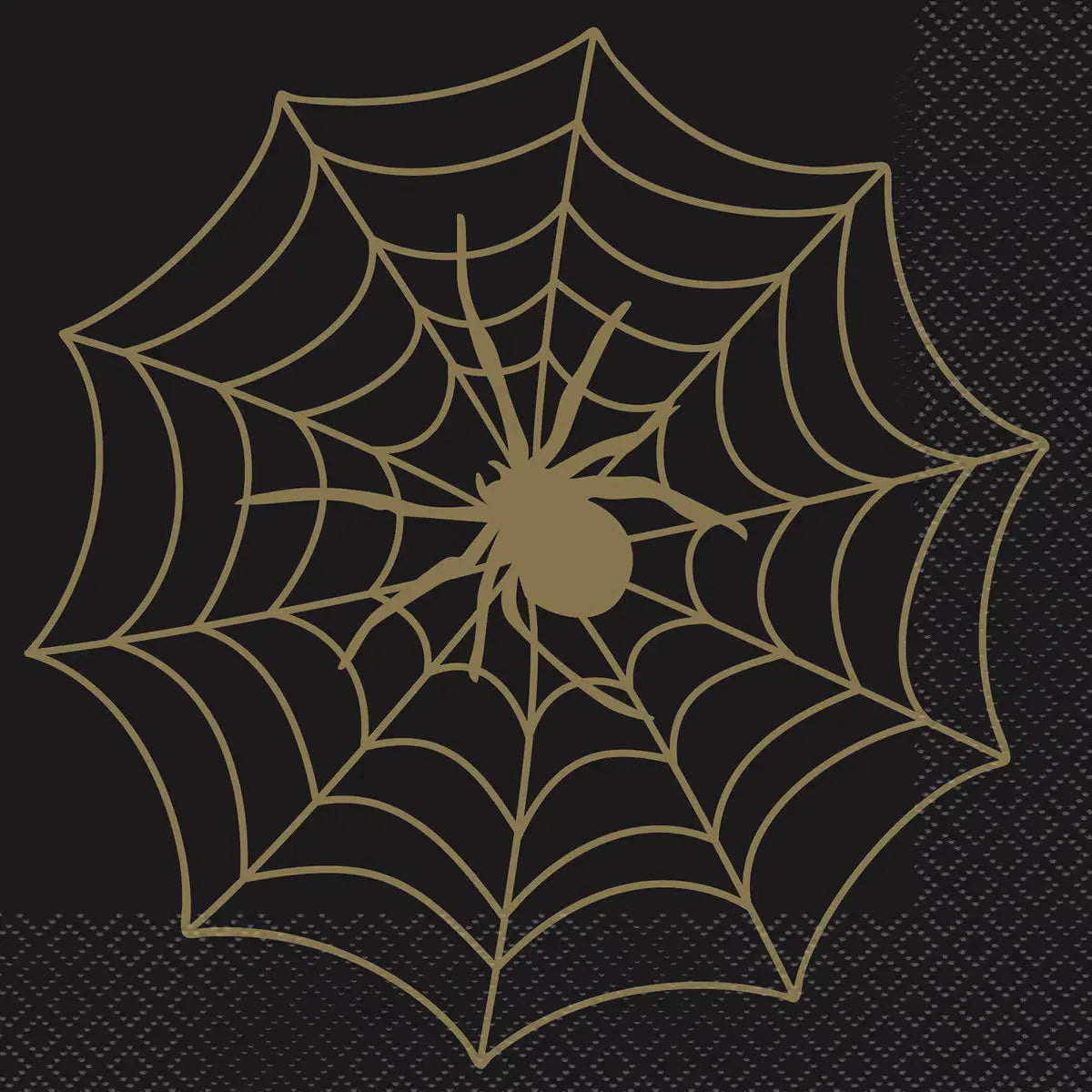 Black & Gold Spider Web Lunch Napkins 16pk Halloween