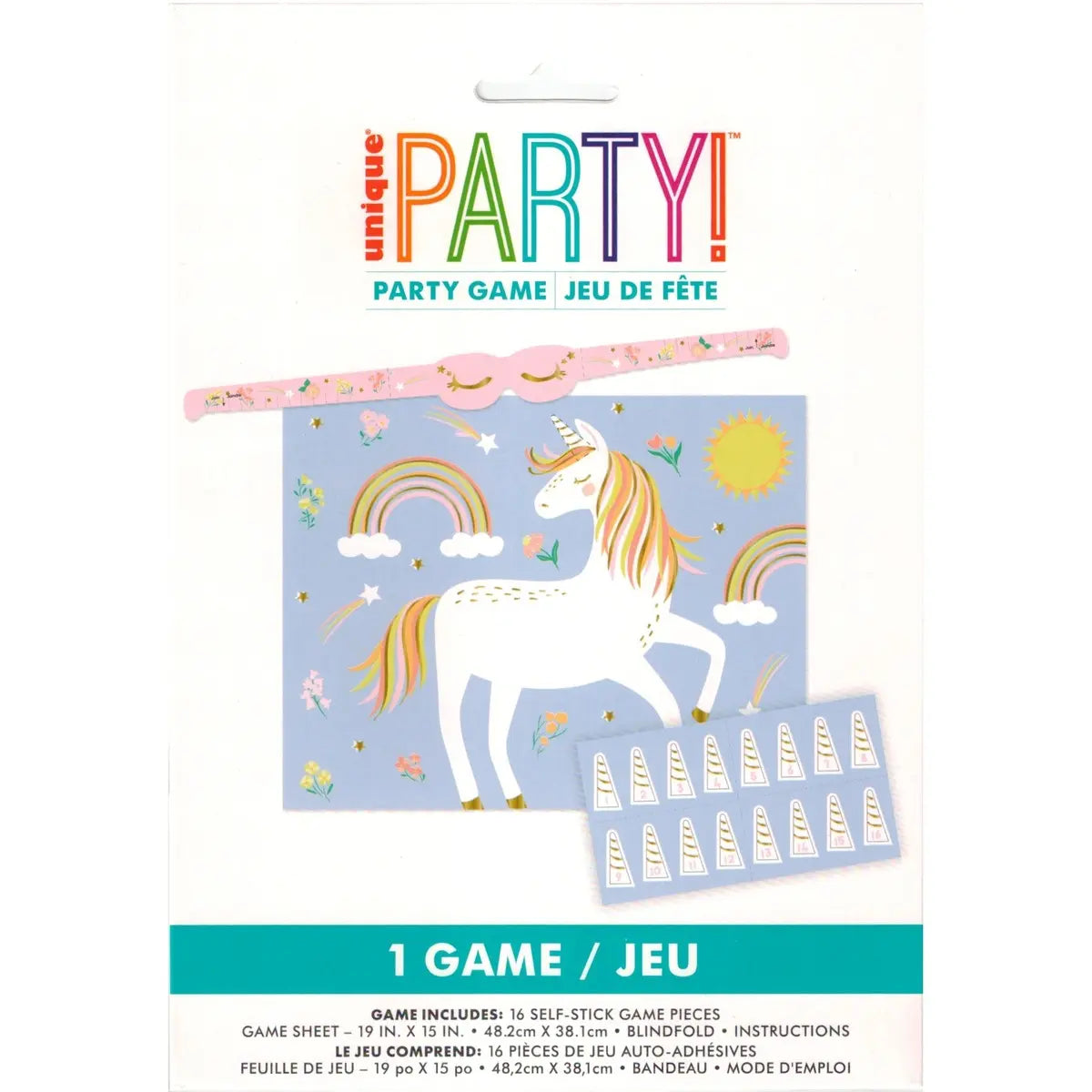 Dainty Unicorn Paper Blindfold Party Game