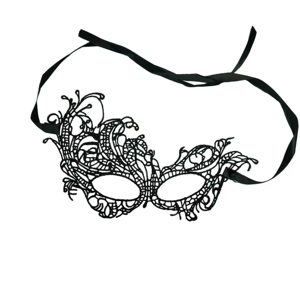 Adult Black Fancy Lace Masquerade Mask