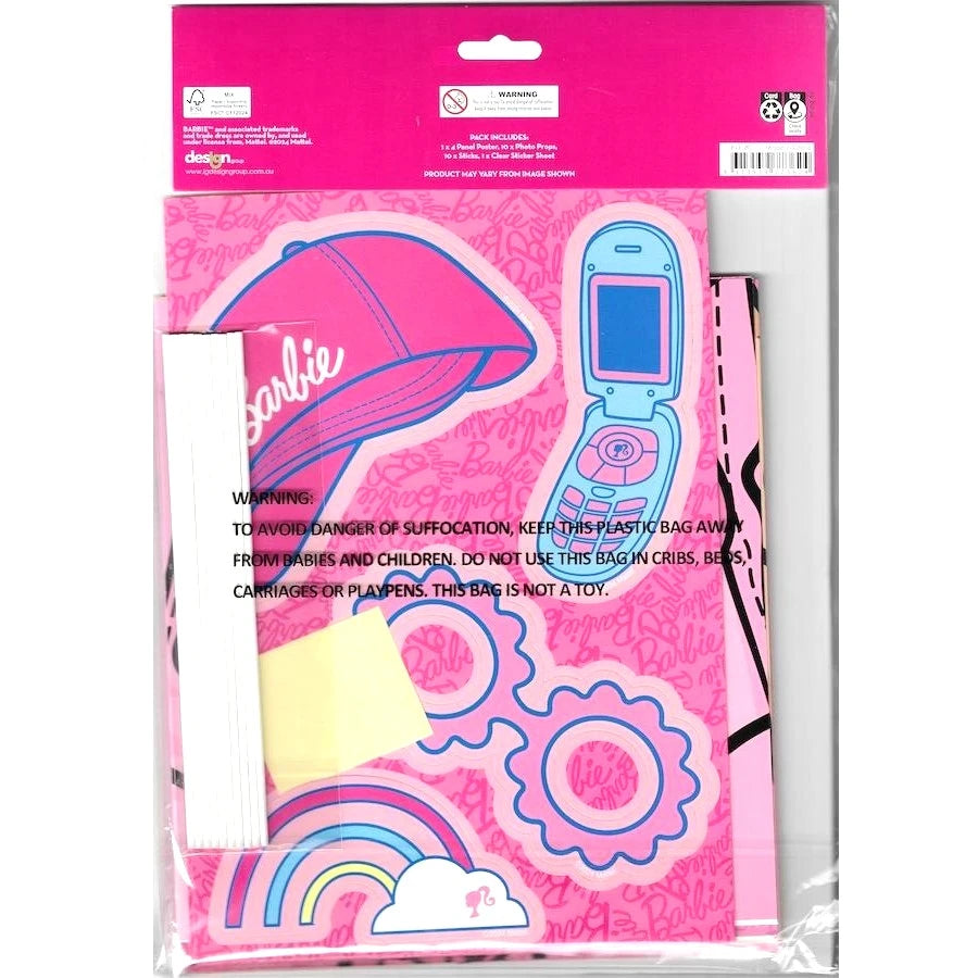 Giant Barbie Poster Backdrop With 10 Photo Props