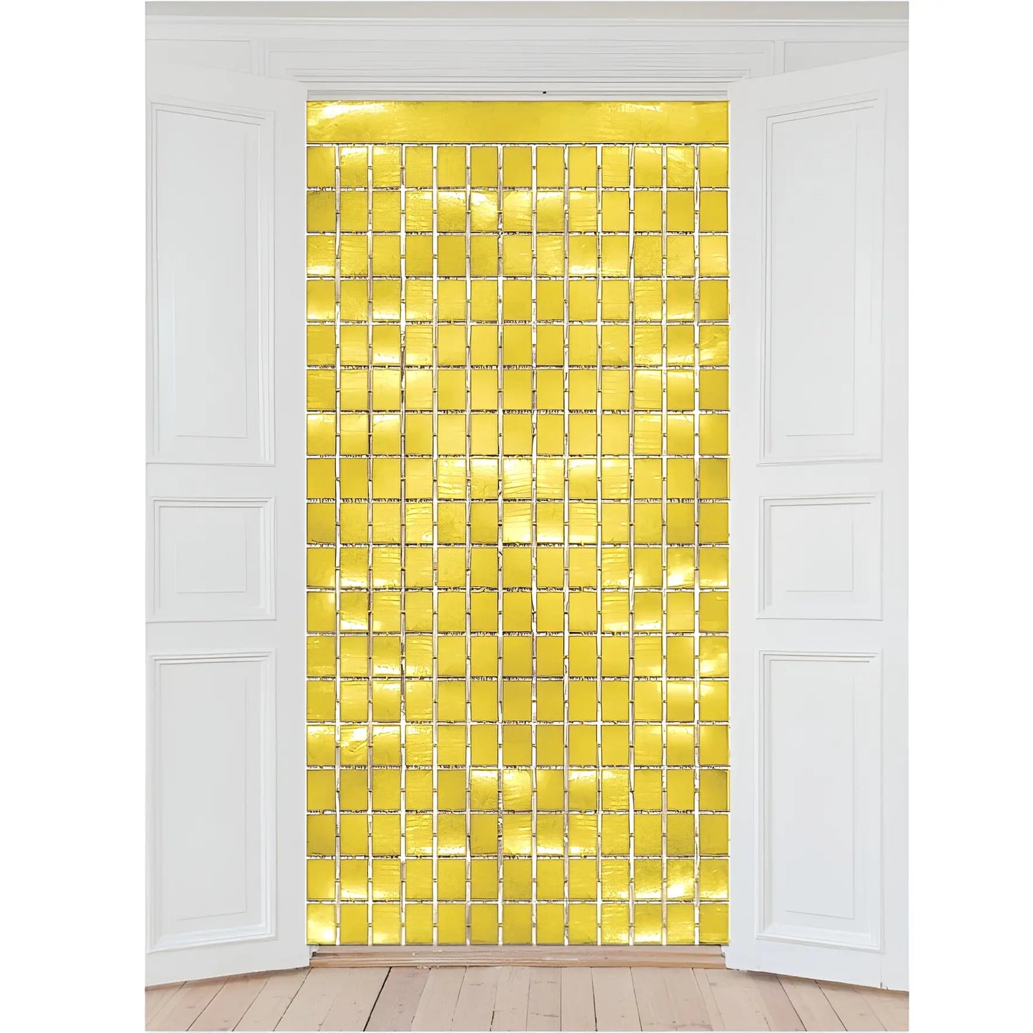 Metallic Gold Foil Square Curtain 90cm x 2m Backdrop