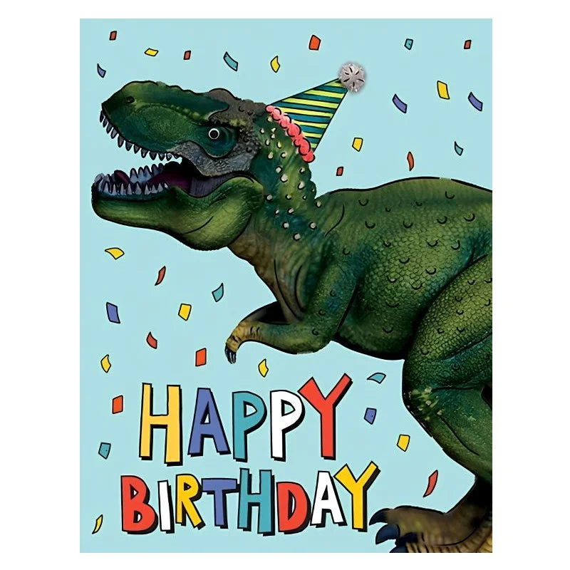 Dinosaur Small Birthday Card 8.5cm x 11cm With White Envelope