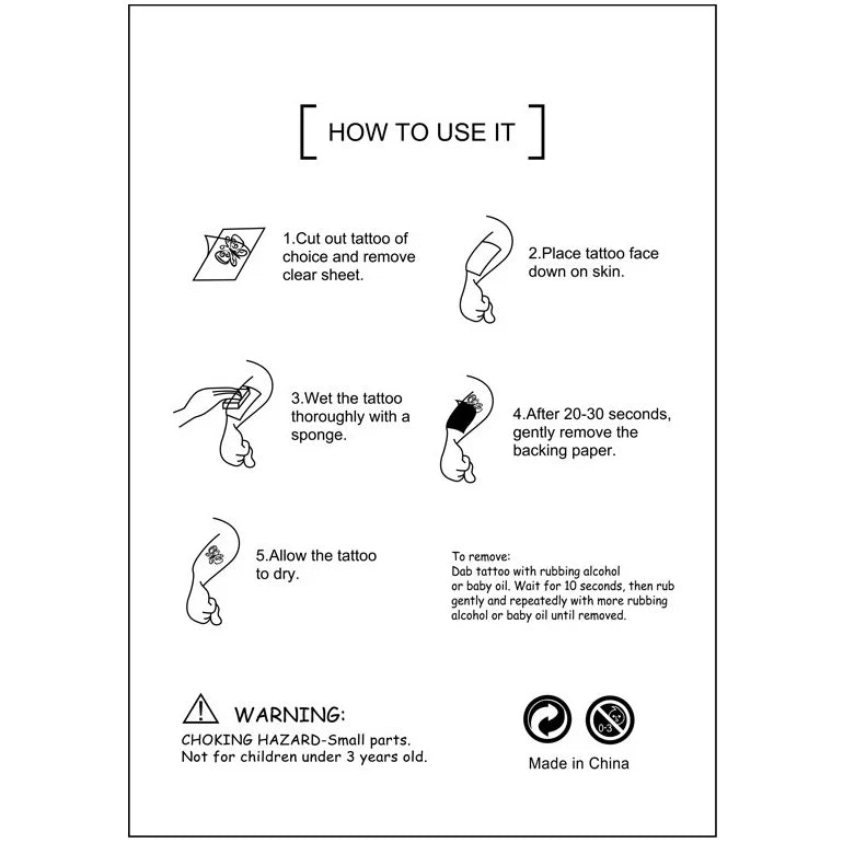 Australian Flags Fake Tattoos Assorted (1 Sheet) Australia Day