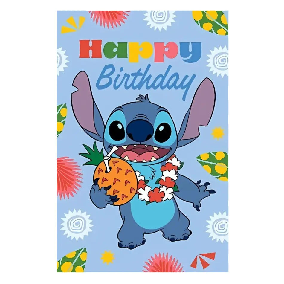 Stitch Birthday Card 11.5cm x 18cm With Teal Envelope