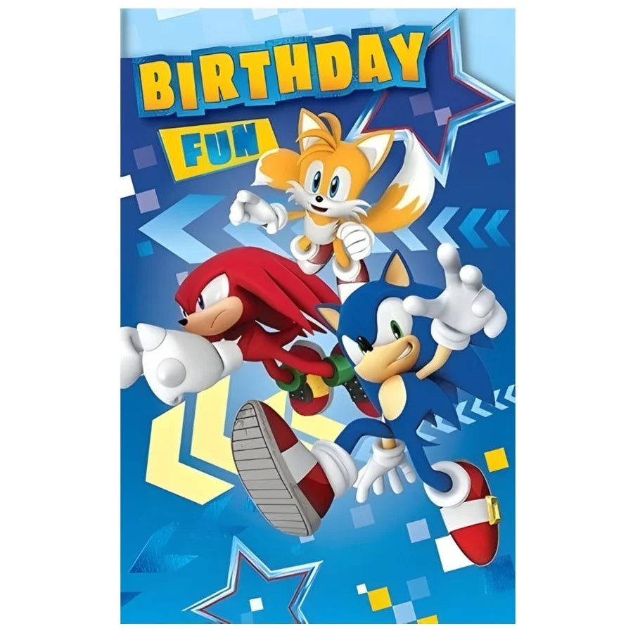 Premium Sonic The Hedgehog Birthday Card 12.5cm x 20cm With Blue Envelope