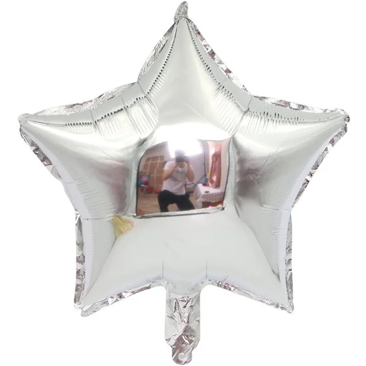 Silver Star Shape Foil Balloon 45cm (18")
