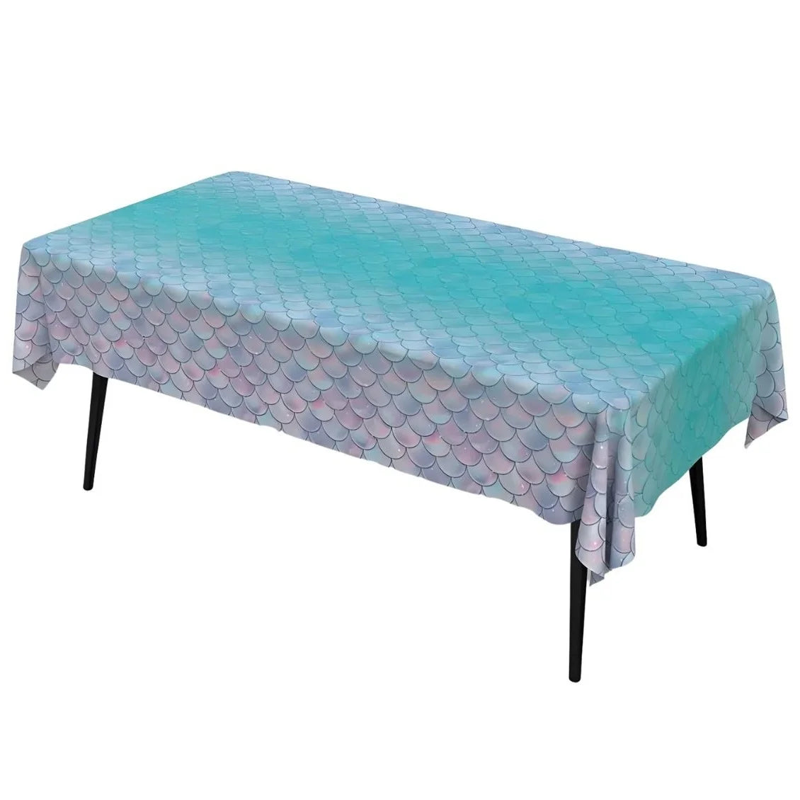 Mermaid Scale Pattern Plastic Table Cover 137cm x 183cm Tablecloth