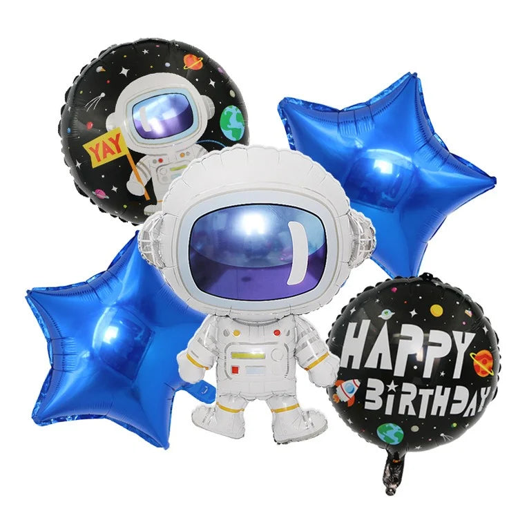 Spaceman Foil Balloon Bouquet 5pcs Space Astronaut