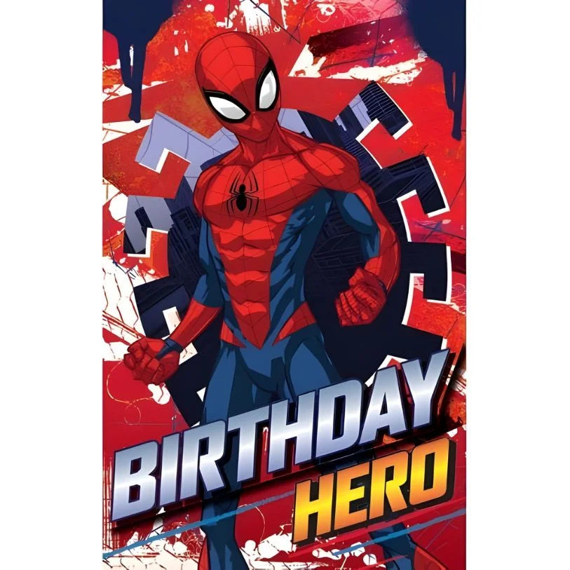 Premium Spider-Man Birthday Card 12.5cm x 20cm With Yellow Envelope