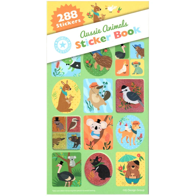 Australia Animals Sticker Book 288pk (12 Sheets) Party Favours