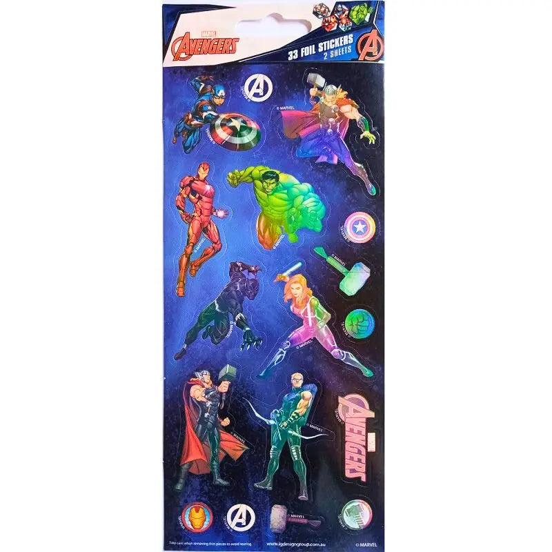 Avengers Sticker Sheets 33pk (2 Sheets)