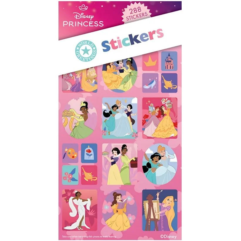Disney Princess Sticker Book 288pcs (12 Sheets) Party Favours