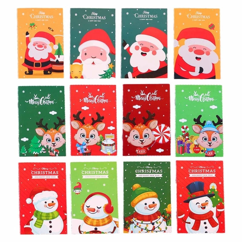 6 Mini Christmas Notebooks 16-Page 7cm x 10.5cm (Assorted)