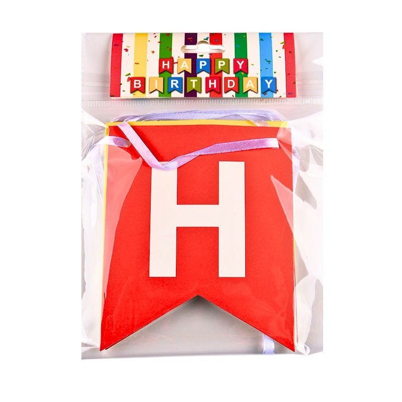 Happy Birthday Bunting Flags 13pcs Multicoloured