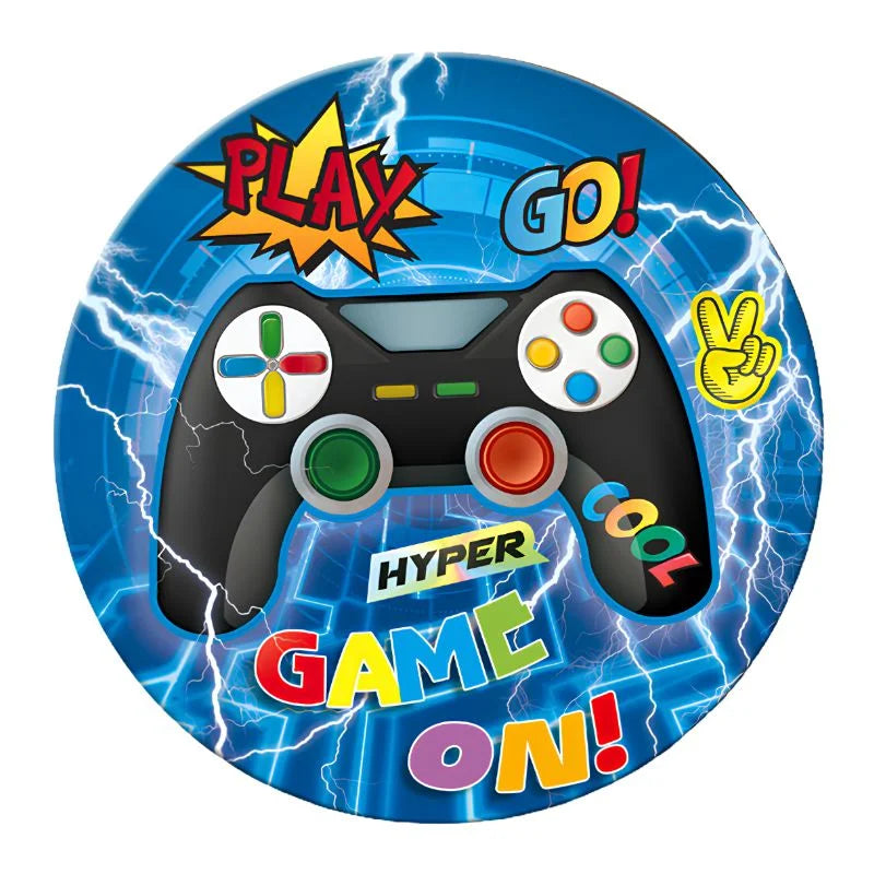 Level Up Video Gaming Small Paper Plates 18cm (7") 10pcs