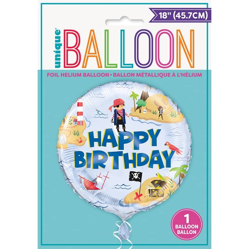 Ahoy Pirate Happy Birthday Foil Balloon 45cm (18") - NextParty