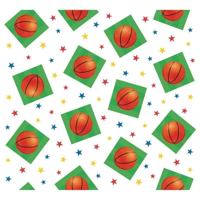 Basketball Plastic Table Cover Tablecloth 1.37m x 2.59m - NextParty