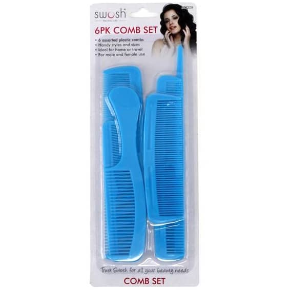 Blue Plastic Comb Set 6pk - NextParty