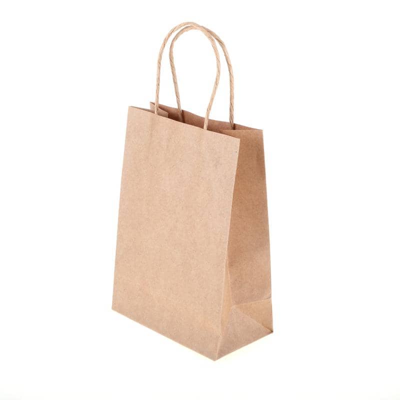 Brown Kraft Paper Party Bags 3pk 21cm x 15cm x 8cm - NextParty