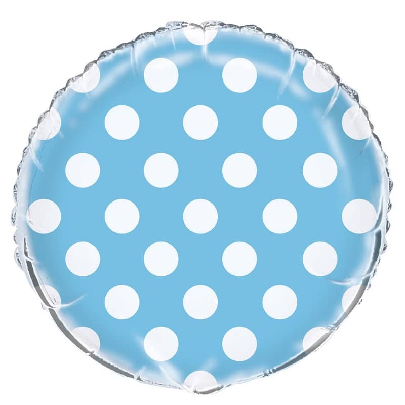 Dots Powder Blue Foil Balloon 45cm (18") - NextParty