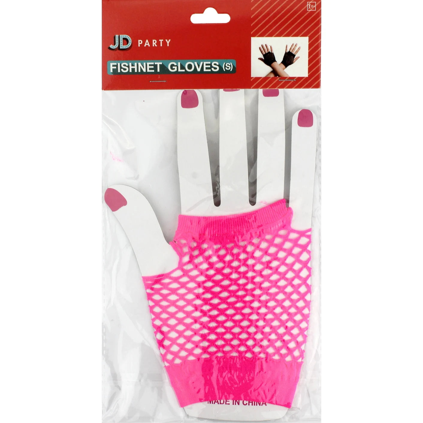 Hot Pink Short Fingerless Fishnet Gloves