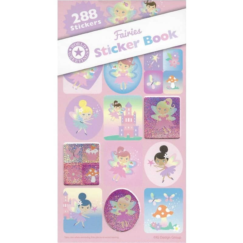 Fairies Sticker Book 288pk (12 Sheets) Party Favour - NextParty