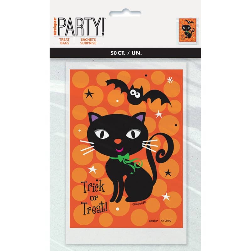 Halloween Trick - Or - Treat Bags 50pk Cat And Bat - NextParty