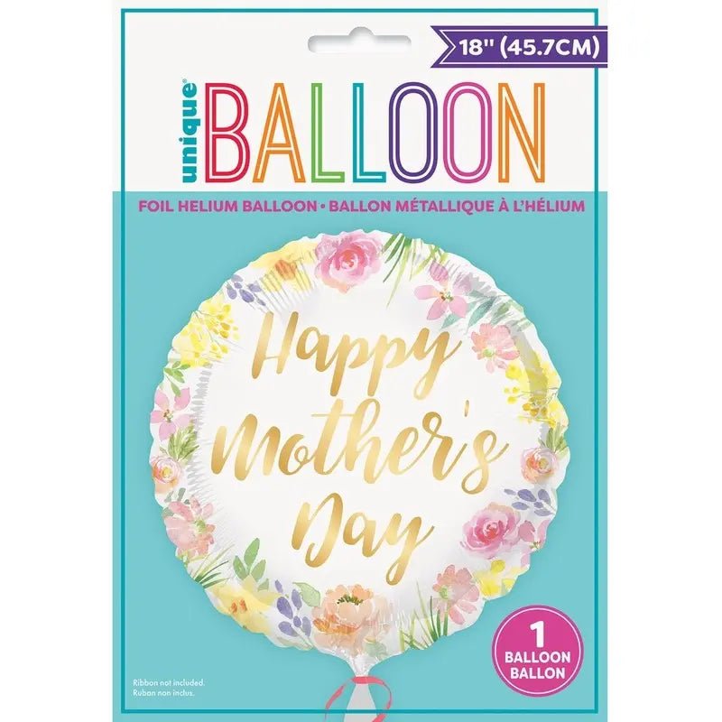 Happy Mother's Day Pastel Floral Foil Balloon 45cm (18") - NextParty