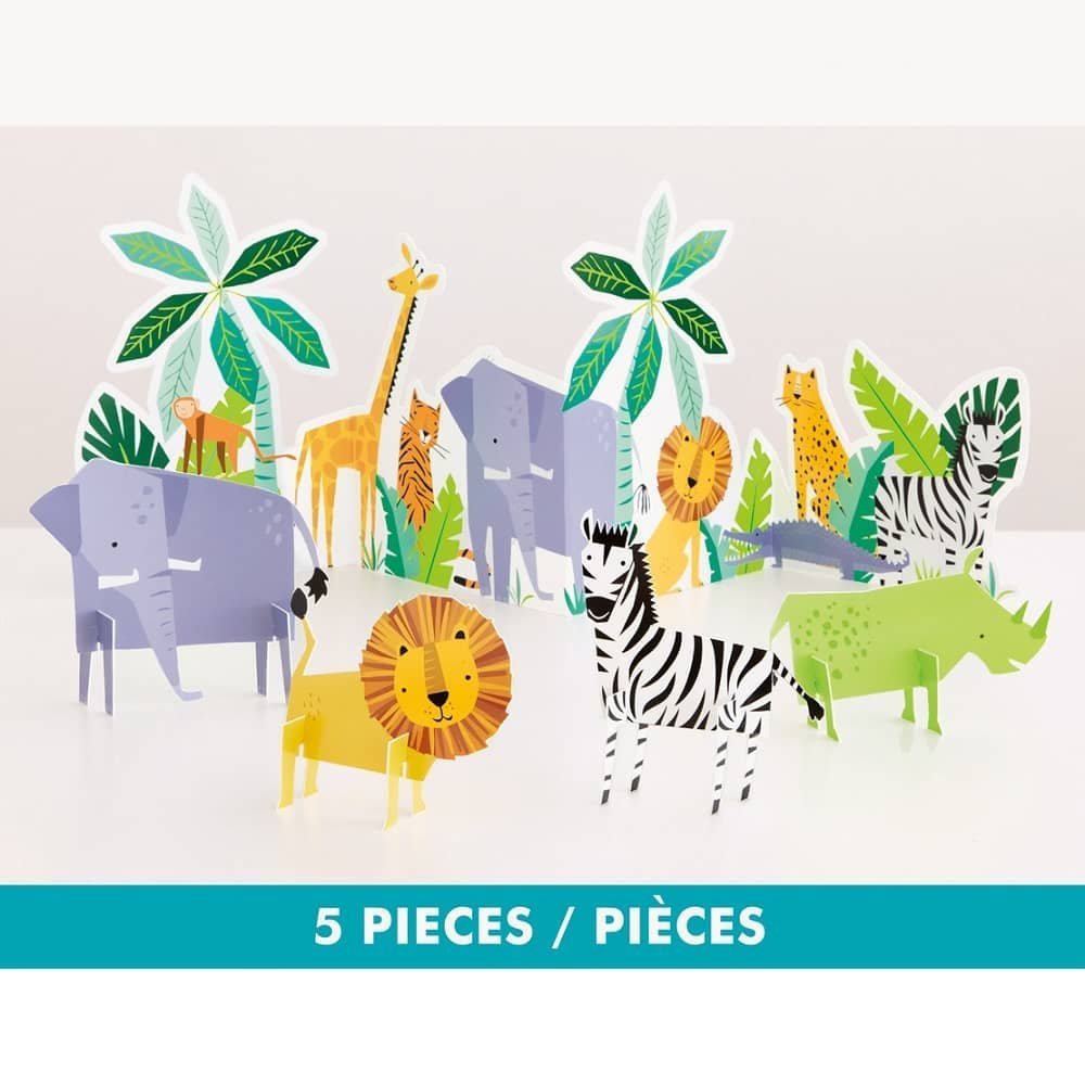 Jungle Animals Table Decorating Kit 5pk - NextParty