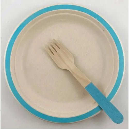 Light Blue Wooden Forks 155mm 10pk Cutlery Pack - NextParty