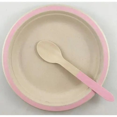 Light Pink Wooden Spoons 155mm 10pk Cutlery Pack - NextParty