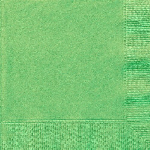 Lime Green Solid Colour Lunch Napkins 20pk Serviettes - NextParty