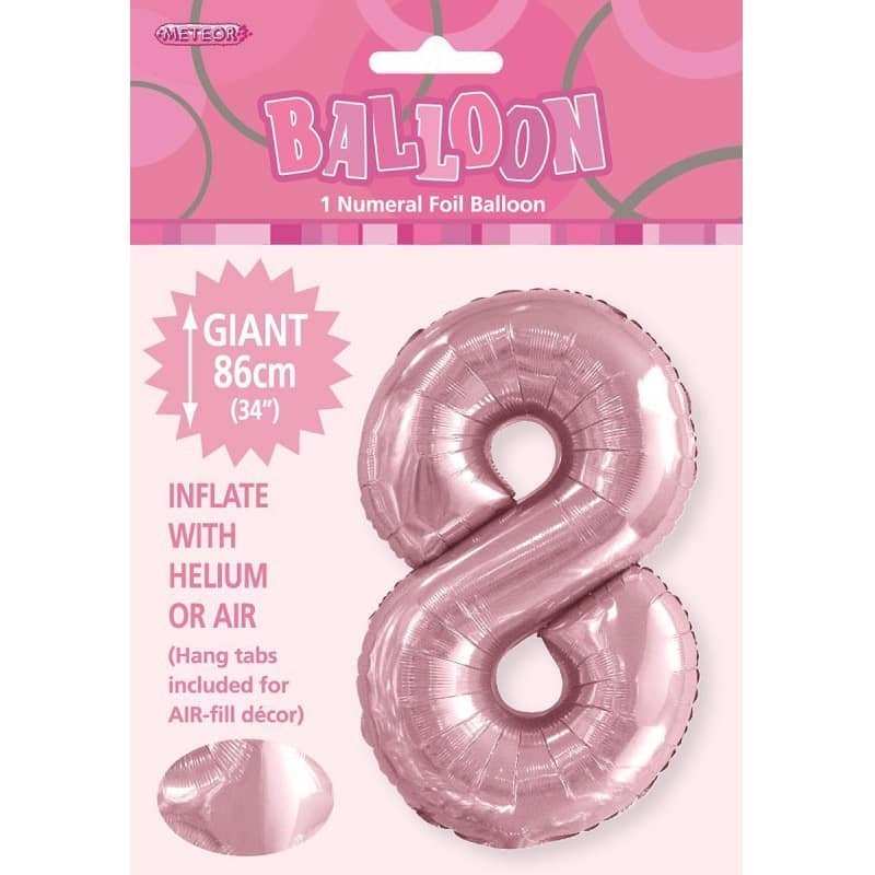 Lovely Pink Number "8" Giant Numeral Foil Balloon 86CM (34") - NextParty